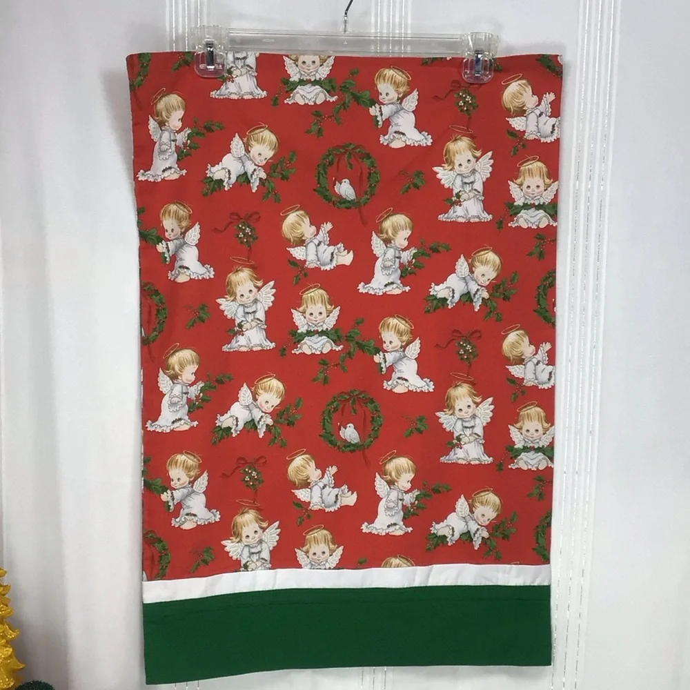 Vintage Elizabeth’s Studio Red Green White Handmade Holiday Pillowcase